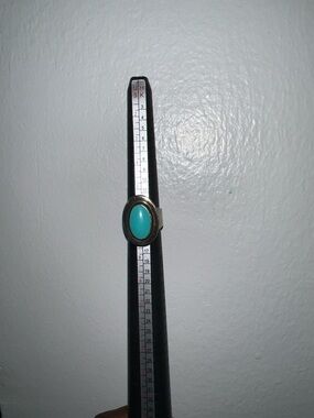 Turquoise Oval Stone Silver Ring